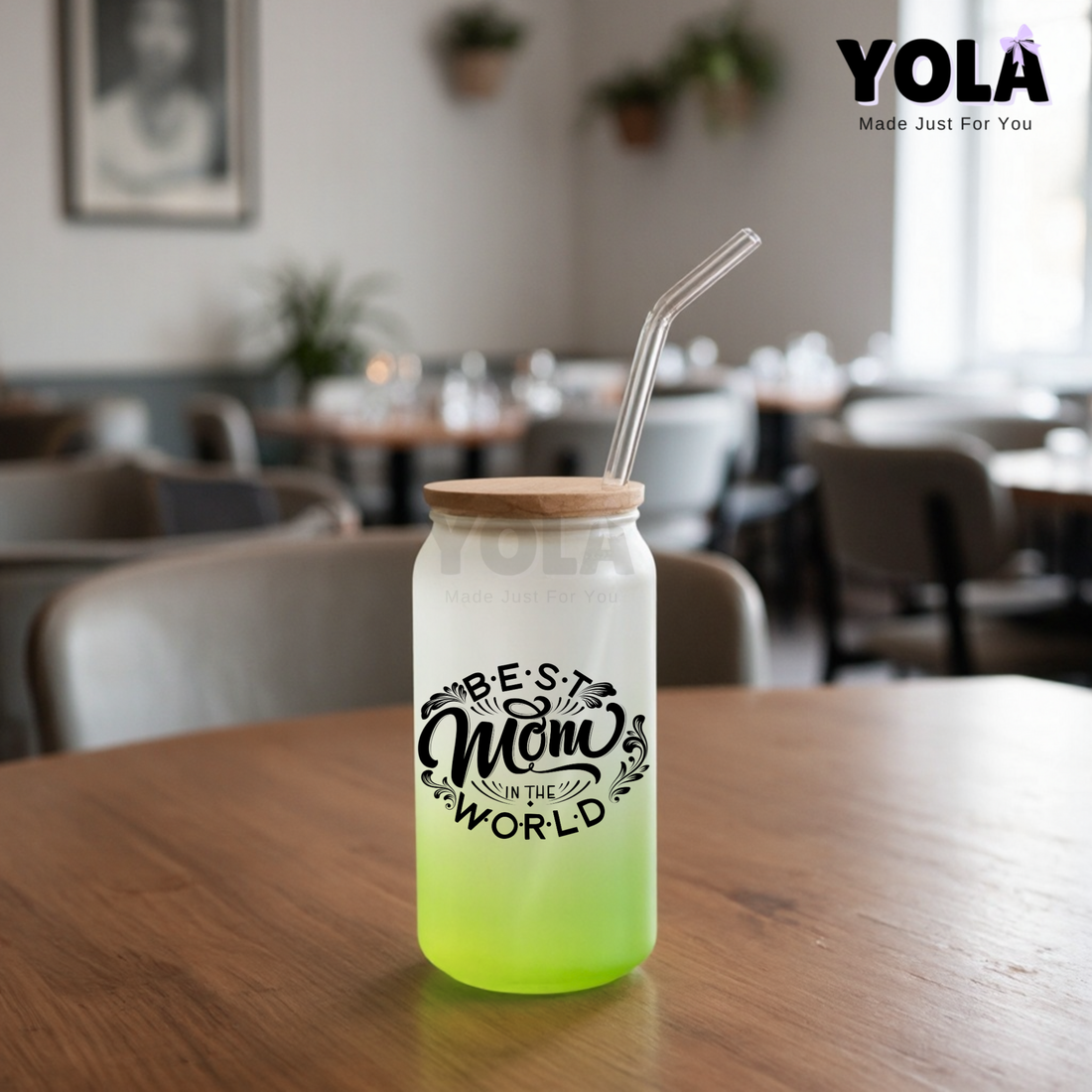 Frosted Glass Can - Best Mom in the World