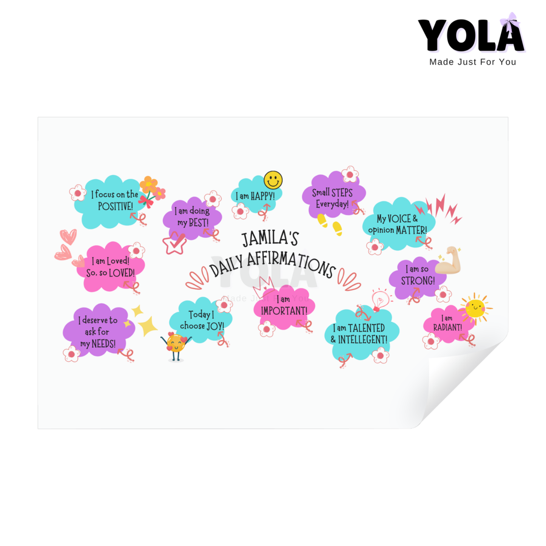 Clear Glass Can- Summer Daily Affirmations