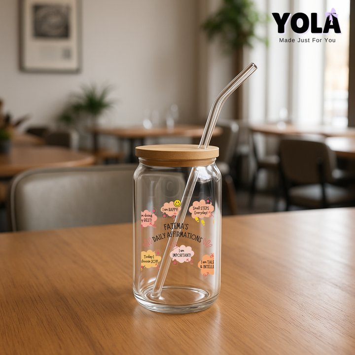 Clear Glass Can - Autumn Daily Affirmations