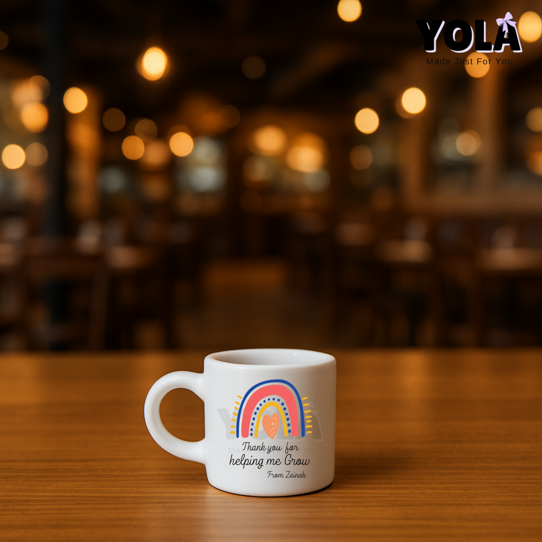 Mini Mug-Teacher Thanks for Helping Me Grow – Rainbow