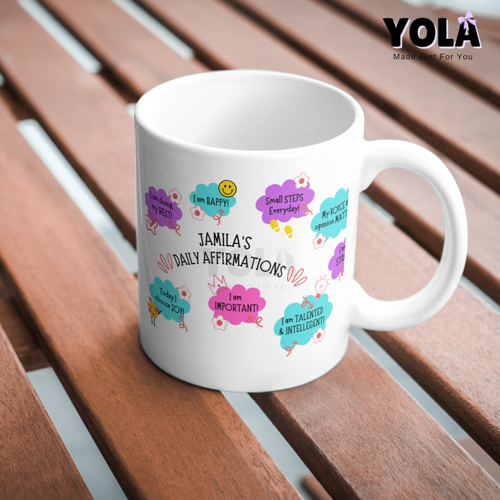 White Ceramic Mug- Summer Daily Affirmations