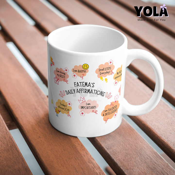 White Ceramic Mug- Autumn Daily Affirmations