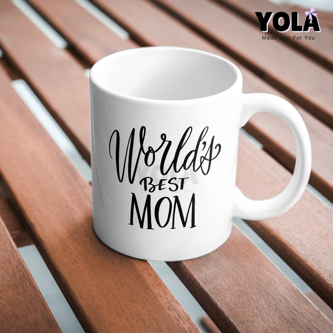 White Ceramic Mug- World's best mom