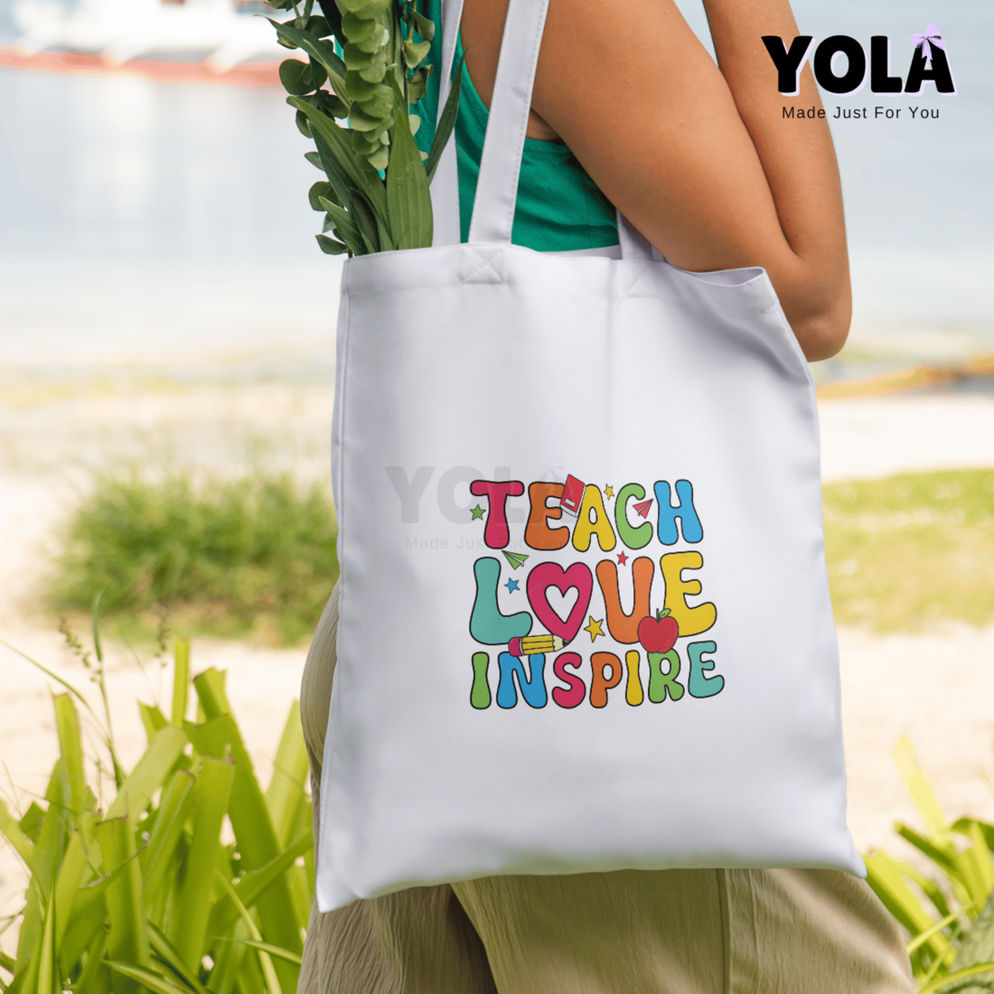 Personalized Teacher Tote Bag- Sunshine
