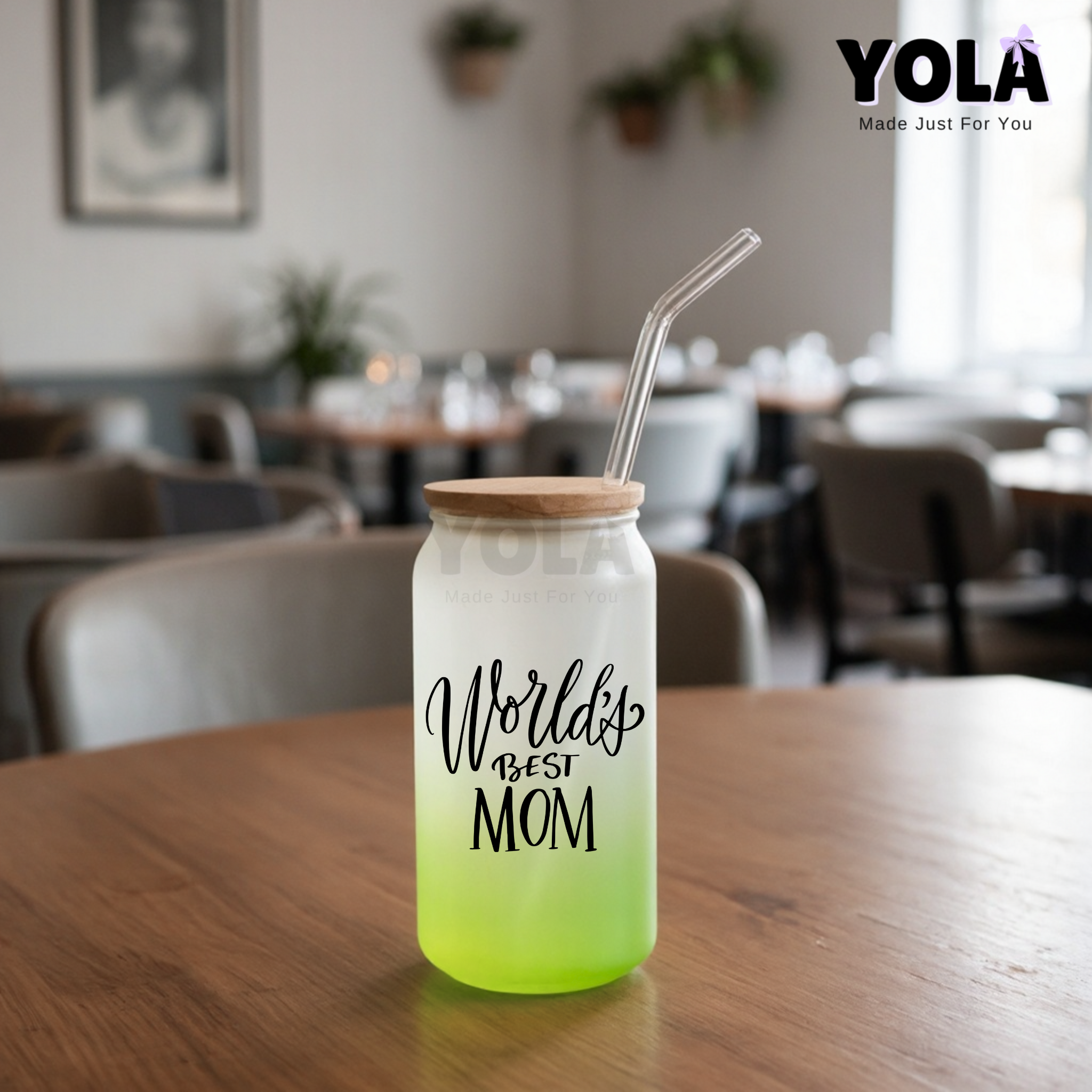 Frosted Glass Can -World's best mom