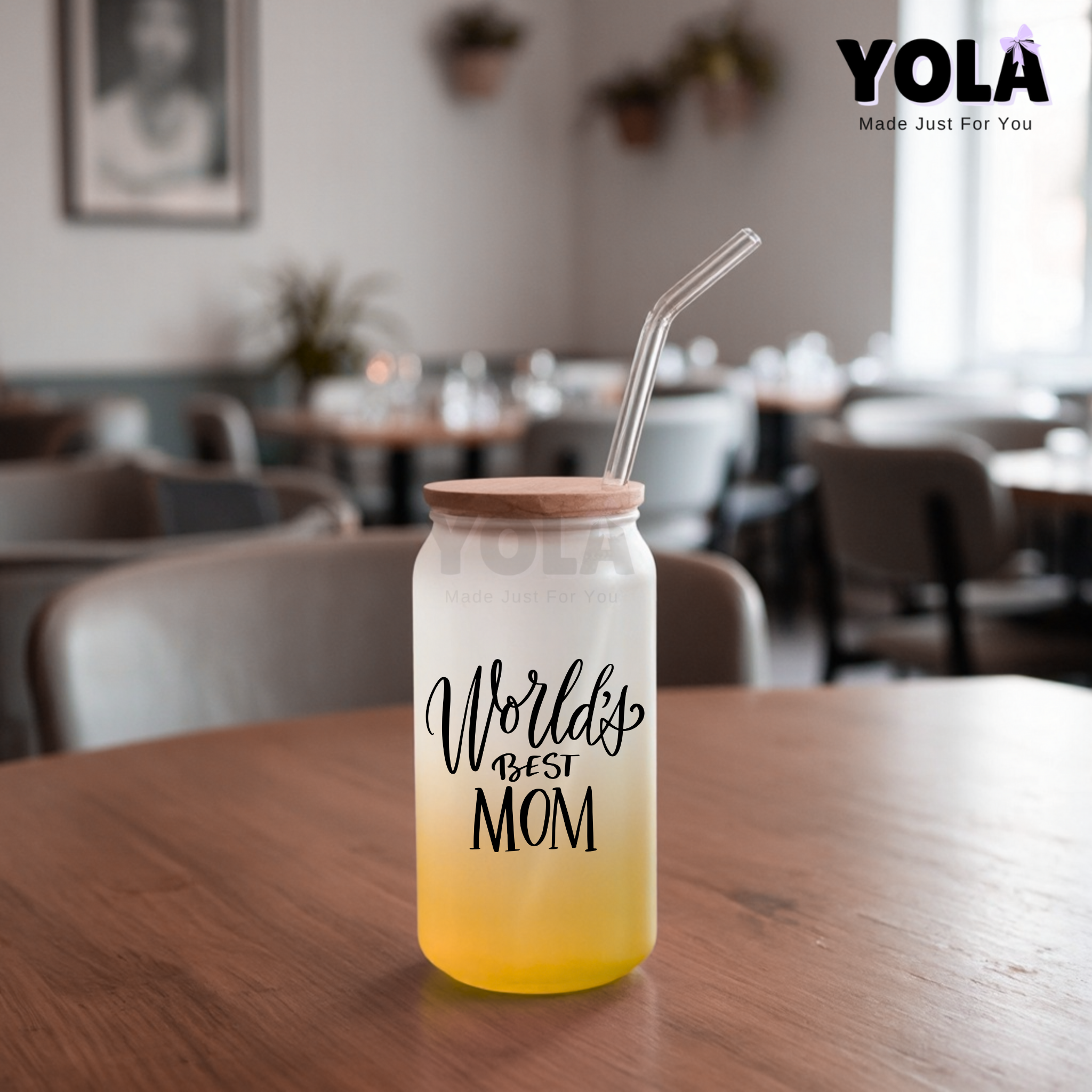 Frosted Glass Can -World's best mom