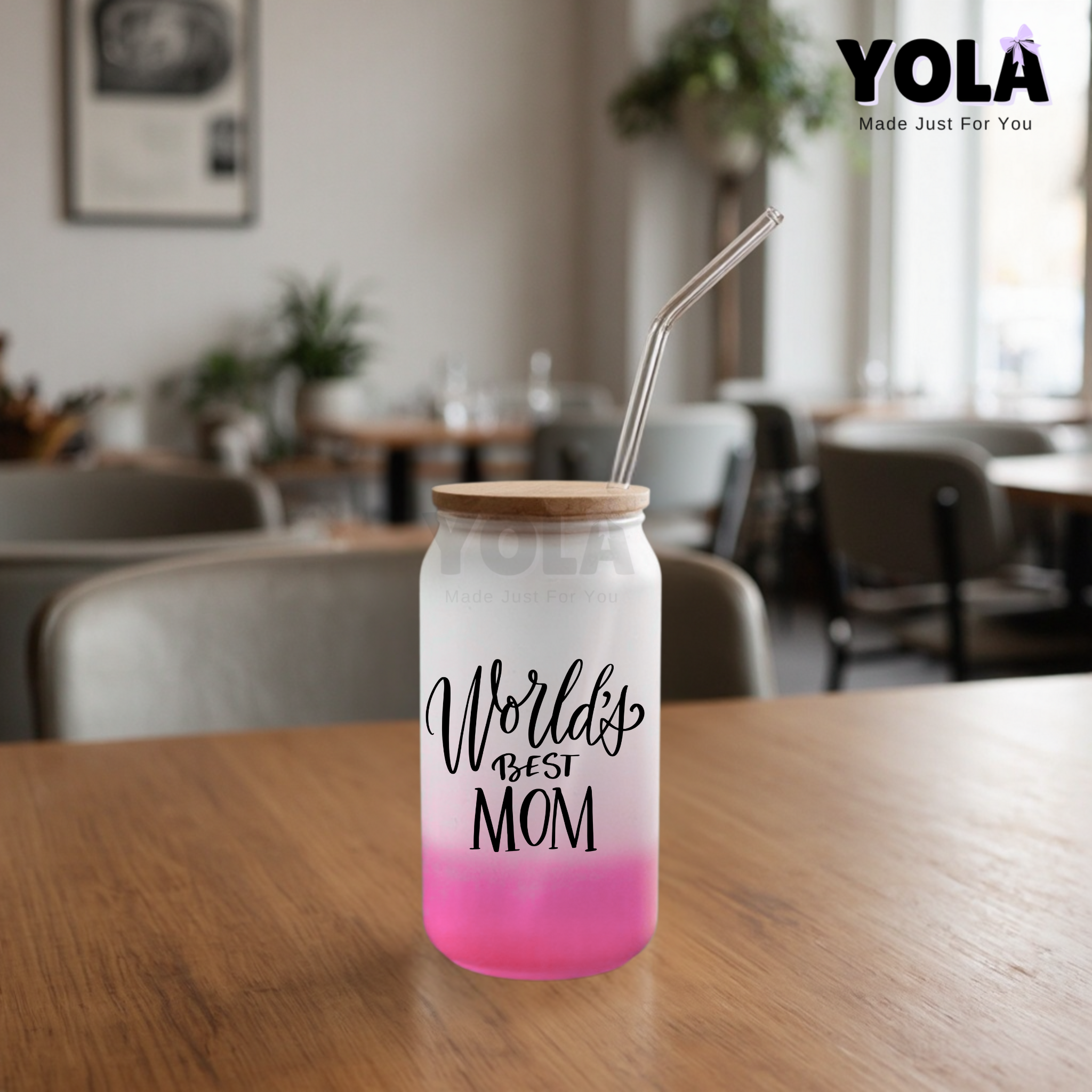 Frosted Glass Can -World's best mom