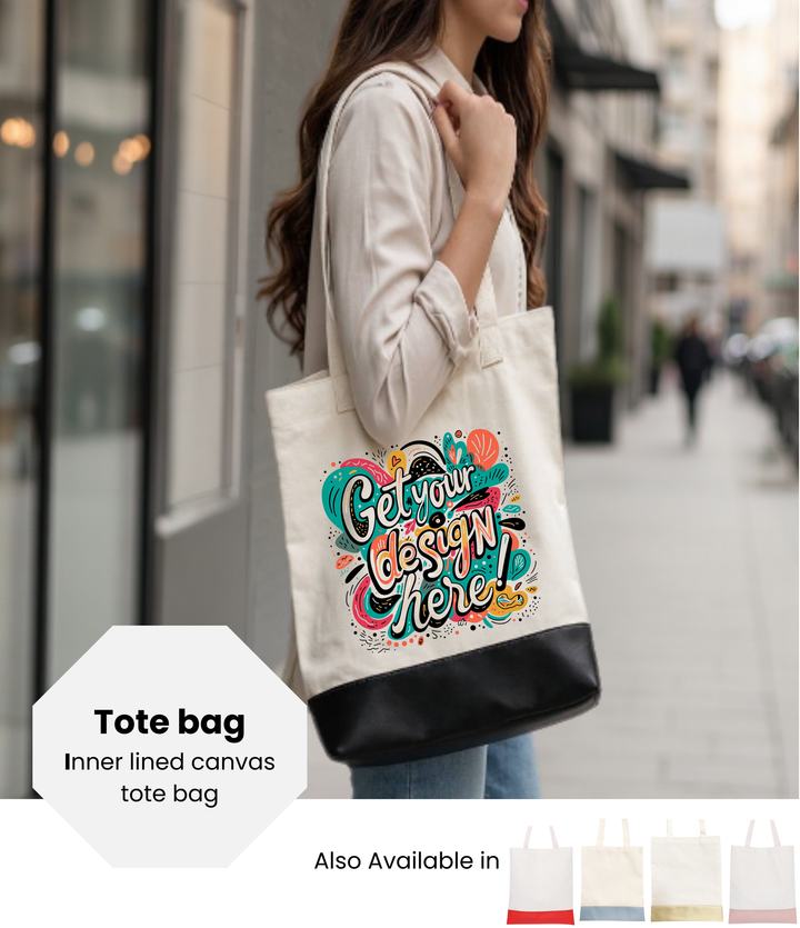Add any Design to this bottom leather Tote bag